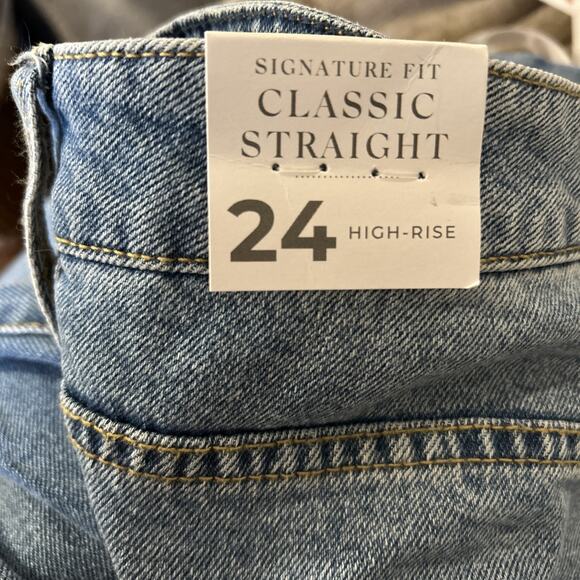 Lane Bryant Signature Fit High Rise Classic Straight Distressed Jeans Sz 24 NEW! - Picture 7 of 7